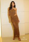 CROPPED FRENTE UNICA FEMININO COM BORDADO MANUAL 869 CARAMELO PERFECT WAY