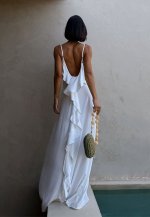 VESTIDO LONGO DET ALÇA FEMININO OFF WHITE PERFECT WAY
