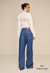 CROPPED  SEM ALÇA FRENTE ILHOS FEMININO OFF WHITE PERFECT WAY