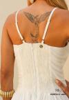 VESTIDO MIDI BALONE FEMININO OFF WHITE PERFECT WAY