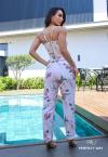 CONJUNTO FEMININO ESTAMPADO CROPPED COM BOJO + CALÇA PANTACOURT multicores PERFECT WAY