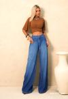 Perfect Way - CALÇA JEANS WIDE LEG CÓS BAIXO FEMININA AZUL JEANS
