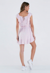 VESTIDO SOLTO COM BABADO + TOP + FAIXA POMPOM ROSE PERFECT WAY