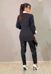 BLAZER RISCA DE GIZ FORRADO FEMININO PRETO PERFECT WAY