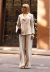Perfect Way - CONJUNTO FEMININO BLAZER ALONGADO + CALÇA WIDE LEG AREIA