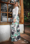 CALÇA WIDE LEG ESTAMPADO  camuflada PERFECT WAY