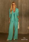 BLAZER FEMININO BORDADO AZUL TURQUESA PERFECT WAY