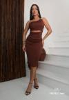 Perfect Way - VESTIDO MIDI FEMININO cacau