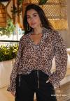 BATA FEMININA ESTAMPADA bege c/ preto PERFECT WAY