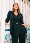 BLAZER RISCA DE GIZ FORRADO FEMININO PRETO PERFECT WAY