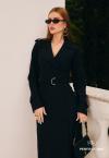 TRENCH COAT SARJA C/ CINTO FIVELA METAL  FEMININO PRETO PERFECT WAY