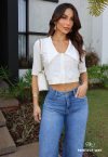 CAMISA CROPPED  OFF WHITE PERFECT WAY