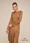 VESTIDO MIDI COM RECORTES FEMININO mascavo PERFECT WAY