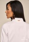 CAMISA  C/ FAIXA LAÇO FEMININA OFF WHITE PERFECT WAY