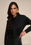 CAMISA C/ ACESSORIO GRAVATA BORD INDUSTRIAL FEMININA PRETO PERFECT WAY
