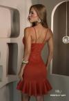 VESTIDO FEMININO COM DETALHES TERRACOTA PERFECT WAY