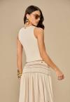 SAIA LONGA DET  TRICO FEMININA calcario PERFECT WAY