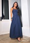 SAIA FEMININA MAXI MIDI AZUL MARINHO PERFECT WAY