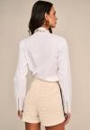 CAMISA  C/ ZIPER PUNHOS , BOTAO  FEMININA OFF WHITE PERFECT WAY
