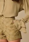 CAMISA MULET PUNHO COM BABADOS FEMININA verde oliva PERFECT WAY
