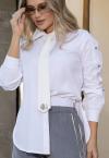 CAMISA FEMININA C/ RECORTE OFF WHITE PERFECT WAY