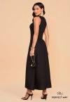 VESTIDO FEMININO  MAXI MIDI PRETO PERFECT WAY