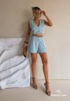 BLUSA CROPPED FEMININA 419 AZUL BEBE PERFECT WAY