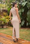 VESTIDO MAXI MIDI BEGE PERFECT WAY