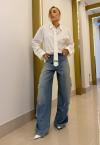 CAMISA OVER BOLSO C/ BROCHE OFF WHITE PERFECT WAY
