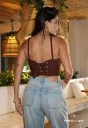 CROPPED FEMININO marrom PERFECT WAY