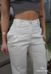 CALÇA FEMININA CORTE RETO C/ PREGAS bege ... PERFECT WAY