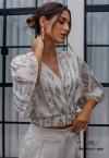 BLUSA TRANSPASSADA DE PAETÊ off white PERFECT WAY