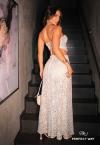 CONJUNTO CROPPED + SAIA MAXI MIDI EM PAETÊ BRANCO C/ PRATA PERFECT WAY