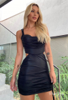 VESTIDO JUSTO com decote degagÊ PRETO PERFECT WAY