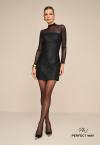 VESTIDO COURO SINTETICO (PU) FEMININO PRETO PERFECT WAY