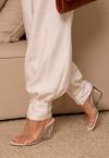 CALÇA COS ALTO E PUNHO FEMININA OFF WHITE PERFECT WAY