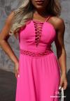 VESTIDO LONGO C/ BABADOS   ROSA PERFECT WAY