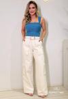 CALÇA WIDE LEG FEMININA calcario PERFECT WAY