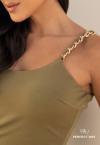 VESTIDO FEMININO LONGO VERDE OLIVA PERFECT WAY