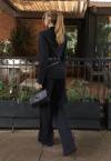 CALÇA C/ LENÇO ESTAM DET ZIPER BARRA FEMININA PRETO PERFECT WAY
