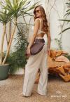 TRIJUNTO FEMININO BLAZER + CROPPED + CALÇA PANTALONA calcario PERFECT WAY