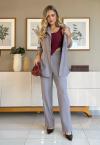 BLAZER  VISCOSE TRANSPASSE C/BOLSO FEMININO CINZA PERFECT WAY