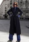 TRENCH COAT SARJA C/ CINTO FIVELA METAL  FEMININO PRETO PERFECT WAY