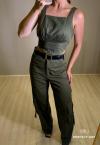 CALÇA CARGO FEMININA VERDE MILITAR PERFECT WAY
