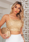 CROPPED PAETÊ   DOURADO PERFECT WAY