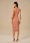 VESTIDO MIDI JUSTO C/ BORDADO PEDRA amendoa PERFECT WAY