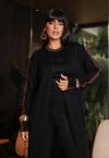 CARDIGAN FEMININO TRICÔ PRETO COM MARROM PERFECT WAY