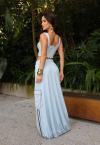 SAIA MAX MIIDI C/ BOLSOS REC A FIO C/ GALOES FEMININA AZUL PERFECT WAY