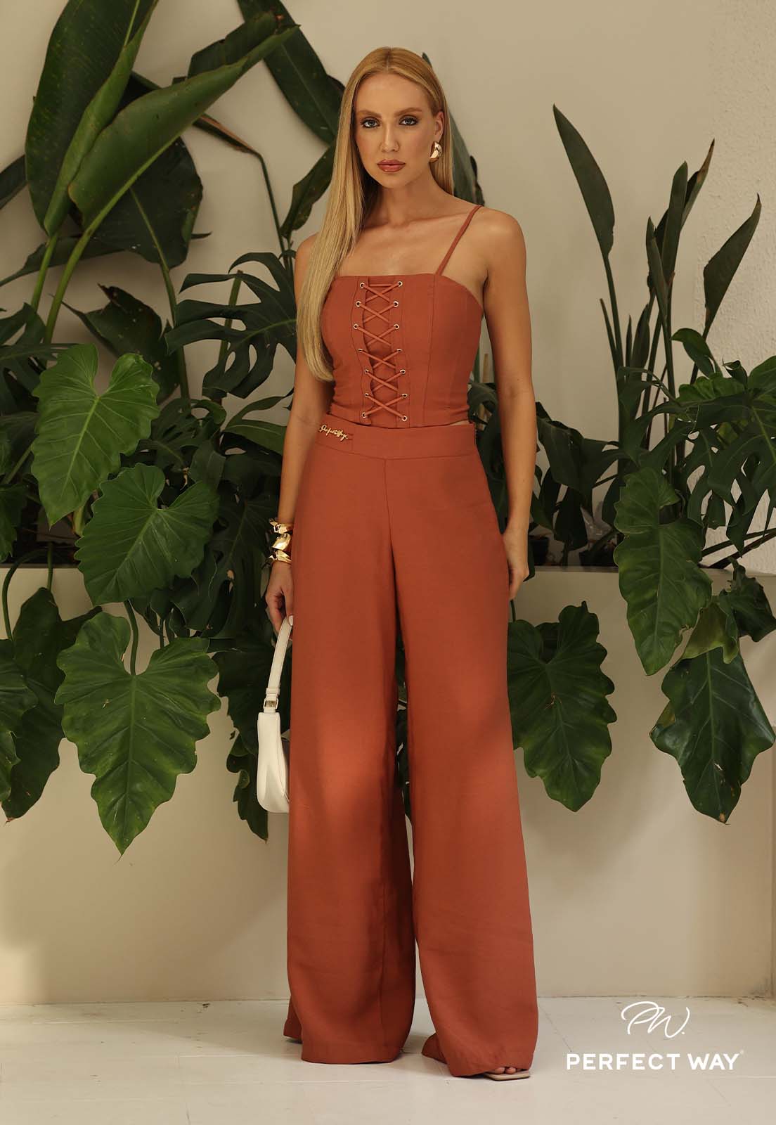 CALÇA PANTALONA FEMININA TERRACOTA PERFECT WAY