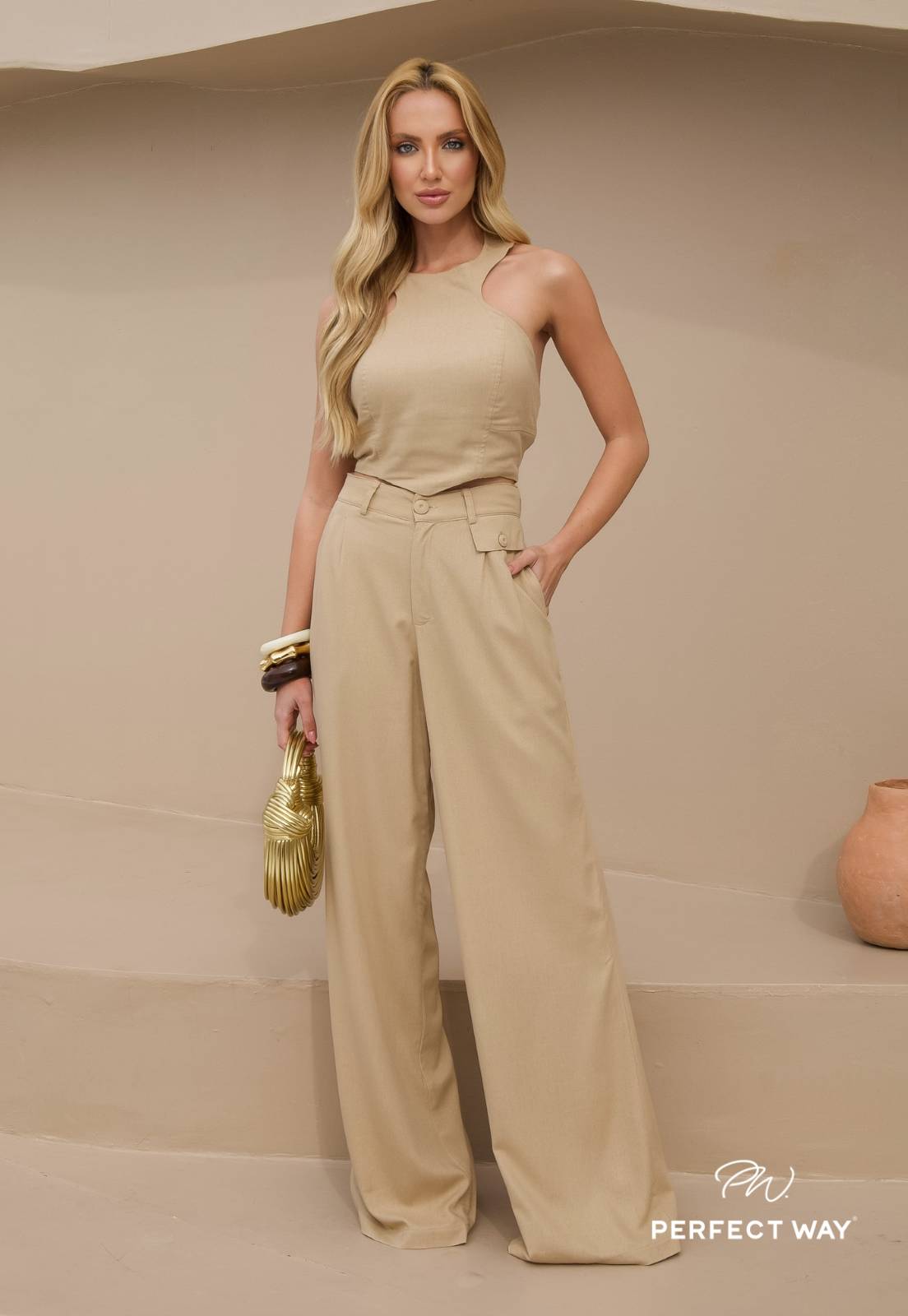 CALÇA PANTALONA FEMININA DOCE DE LEITE PERFECT WAY
